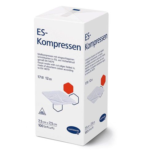 ES-KOMPRESSEN unsteril 7,5x7,5 cm 12fach 100 St