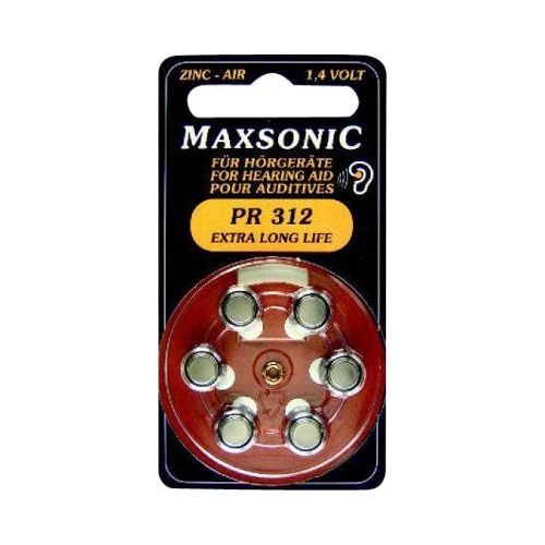 BATTERIEN f.Hörgeräte Maxsonic PR312 6 St