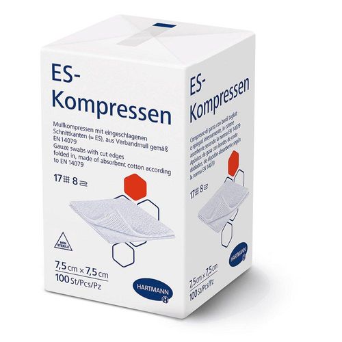 ES-KOMPRESSEN unsteril 7,5x7,5 cm 8fach 100 St