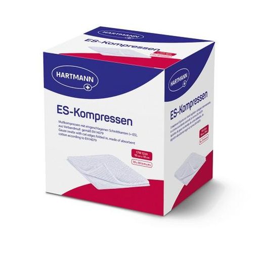 ES-KOMPRESSEN steril 10x10 cm 12fach Großpackung 10X10 St