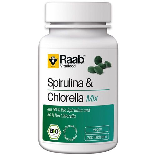 RAAB Vitalfood Spirulina+Chlorella Bio Tabletten 200 St