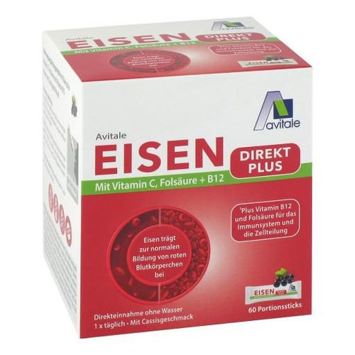 EISEN DIREKT plus Vitamin C+Folsäure+B12 Pulver 60 St