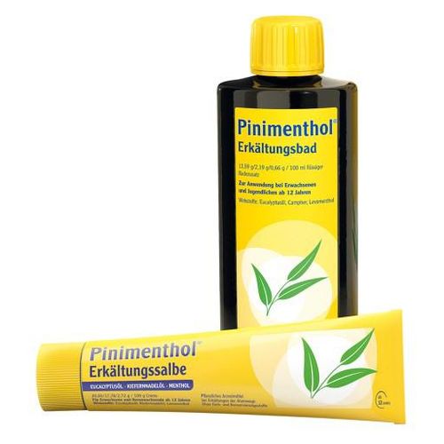 PINIMENTHOL Erkältungssalbe 100g + Erkältungsbad 190ml SET St