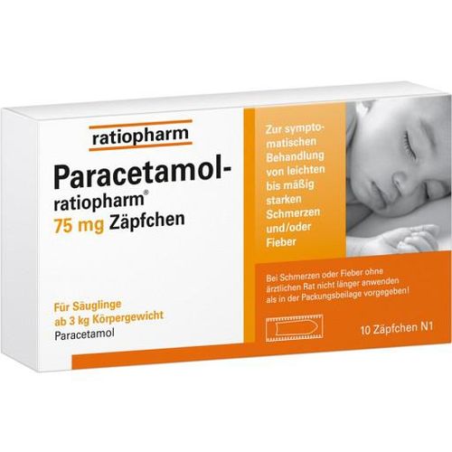 PARACETAMOL-ratiopharm 75 mg Zäpfchen 10 St
