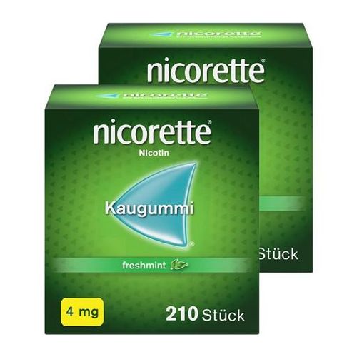 nicorette 4mg Nikotinkaugummi freshmint zur Rauchentwöhnung Doppelpack 2X210 St