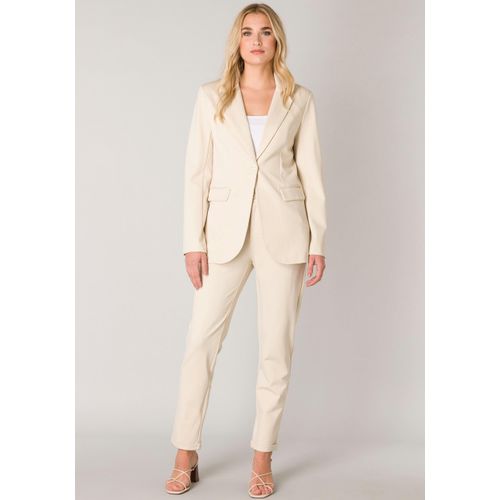 Jerseyblazer BASE LEVEL, Damen, Gr. 36, beige (light beige), Obermaterial: 65% Viskose, 30% Nylon, 5% Elasthan, casual, regular fit, tiefer V-Ausschnitt, Langarm, Blazer