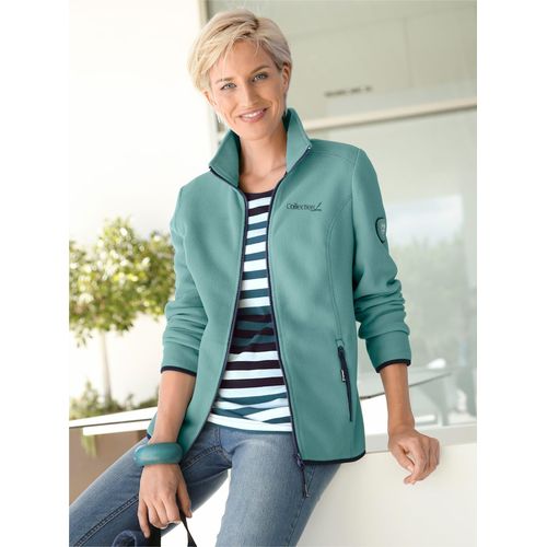 Fleecejacke CASUAL LOOKS, Damen, Gr. 46, grün (jadegrün), 100% Polyester, unifarben, Langarm, Jacken