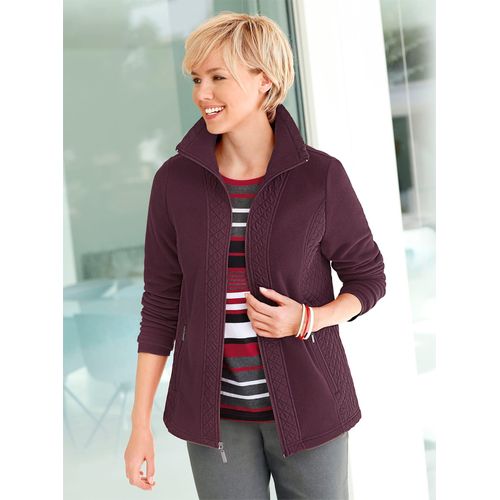 Fleecejacke CASUAL LOOKS, Damen, Gr. 48, rot (bordeaux), 100% Polyester, unifarben, figurumspielend, Langarm, Jacken