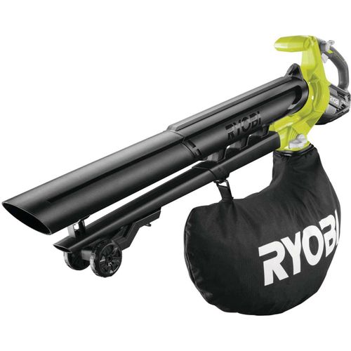 RYOBI Akku-Laubsauger OBV18 18V, Laubbläser, Laubgebläse inkl. Laubfangsack, Schultergurt, Rollen, ohne Akku