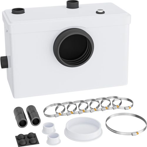 Wiltec 3/1 Kleinhebeanlage 600 W mit Häcksler, Hebeanlage bis 10 m Höhe, Abwasserhebeanlage mit 3 Einlässen, Fäkalienhebeanlage für WC und Dusche