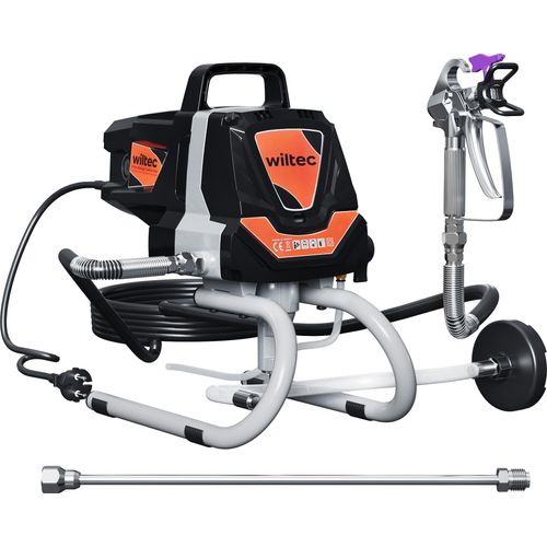 Wiltec Hochdruck Farbsprühsystem 1010 W, 207 bar, 1,5 l/min, Farbspritzgerät mit Düse und Verlängerungsstange, Farbsprühgerät für Wandfarbe