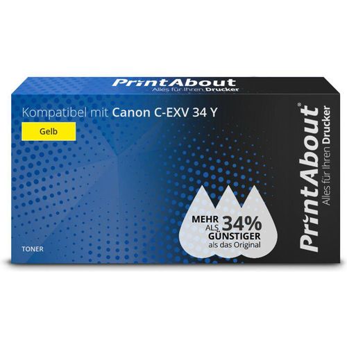 PrintAbout Toner kompatibel mit Canon C-EXV 34 Y - Gelb