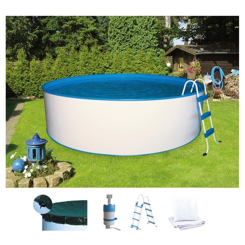 Rundpool MY POOL BWT, weiß (weiß, blau), H:120cm Ø:450cm, Schwimmbecken, ØxH: 450x120 cm