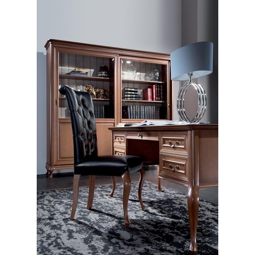 Stuhl Classic Holz Leder Designer Holzstuhl Neue Wohn- und Arbeitsmöbel Art déco