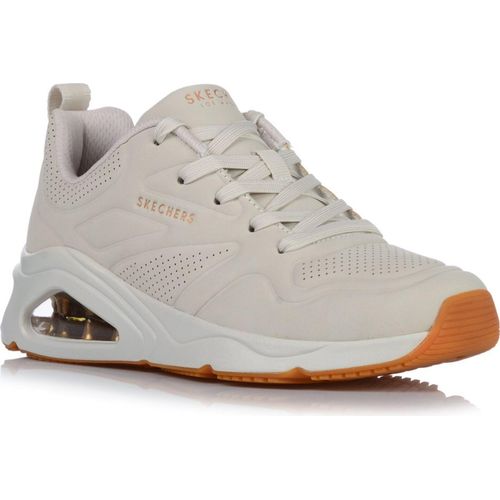 Skechers Damen-Sneaker TRES-AIR UNO - AH-MAZING Natural-Beige-Grau-Weiß, Farbe:weiß, EU Größe:351/2