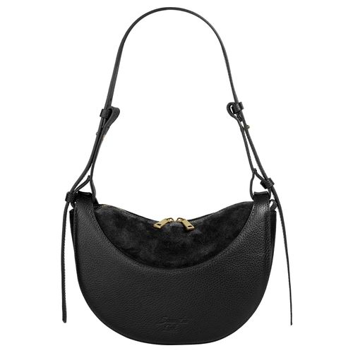 Umhängetasche SAMANTHA LOOK, Damen, Gr. B/H/T: 27cm x 21cm x 8cm onesize, schwarz, Leder, clean, Taschen, echt Leder, Made in Italy
