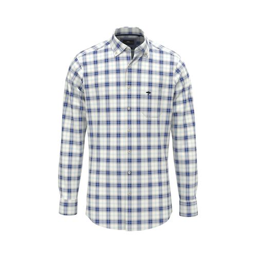 Karohemd FYNCH-HATTON, Herren, Gr. XL, N-Gr, blau (strong blau), Web, Obermaterial: 100% Baumwolle, kariert, casual, regular fit taillenbedeckt, ohne Ausschnitt, Langarm Manschette, Hemden, mit Logo Stickerei