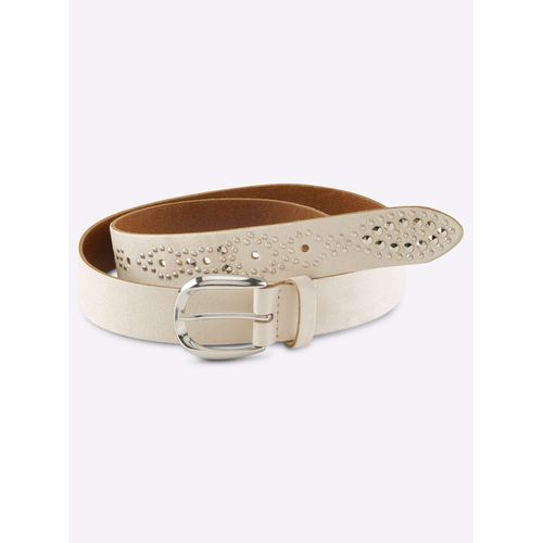 Ledergürtel HEINE, Damen, Gr. 95, beige (champagner), Gürtel