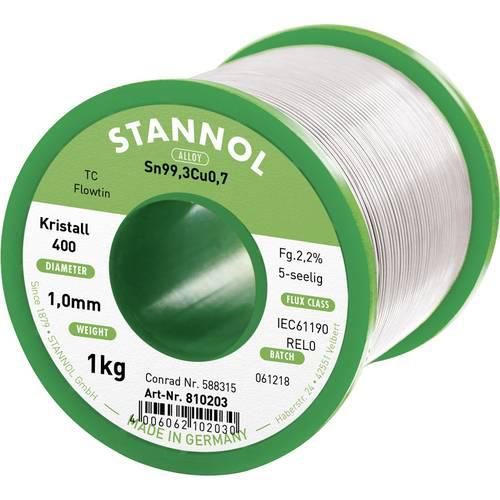 Stannol Ecology TC Lötzinn, bleifrei Spule Sn99,3Cu0,7 REL0 1000 g 1 mm