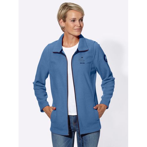 Fleecejacke CASUAL LOOKS, Damen, Gr. 44, blau, 100% Polyester, unifarben, Langarm, Jacken