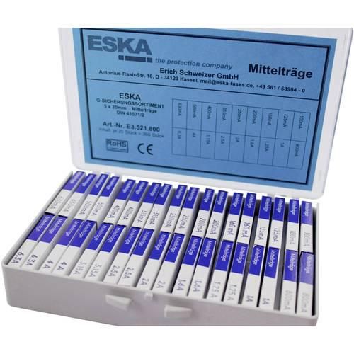 ESKA E3521800 Feinsicherung-Sortiment (Ø x L) 5 mm x 20 mm Mittelträge -mT- Inhalt 360 Teile