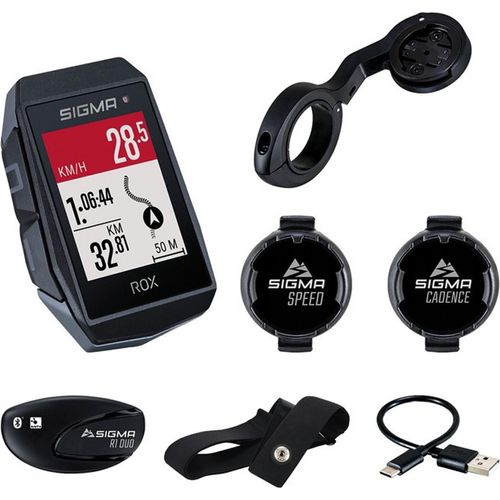 SIGMA Fahrradcomputer Rox11.1 Sender Set (inkl Geschw+Herzfr.+Trittfreq), schwarz (1 Set)