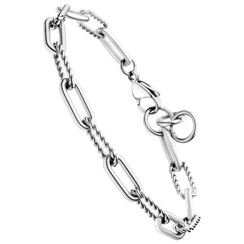 Armband JOBO, silber (edelstahlfarben), Armbänder, Damen, Edelstahl, aus Edelstahl 21,5 cm