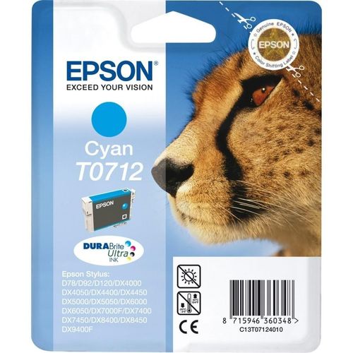Original Epson Stylus DX 4050 (C13T07124011 / T0712) Druckerpatrone Cyan