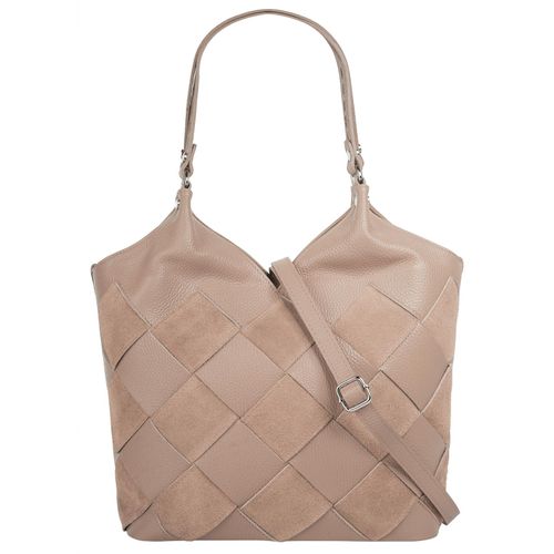 Shopper SAMANTHA LOOK, Damen, Gr. B/H/T: 30cm x 23cm x 14cm onesize, rosa, Leder, Taschen, echt Leder, Made in Italy