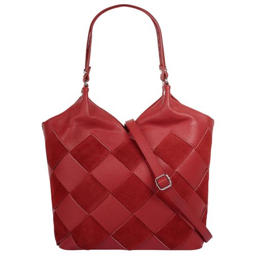 Shopper SAMANTHA LOOK, Damen, Gr. B/H/T: 30cm x 23cm x 14cm onesize, rot, Leder, Taschen, echt Leder, Made in Italy