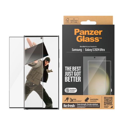 PanzerGlass Displayschutzglas »Ultra Wide Fit Screen Protector«, für Samsung Galaxy S24 Ultra, Displayschutzfolie, stossfest, kratzbeständig