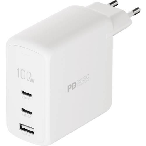 Vivanco TCVVTRIPPLEUSD100W Handy Ladegerät USB-A, USB-C® mit Schnellladefunktion 100 W Weiß