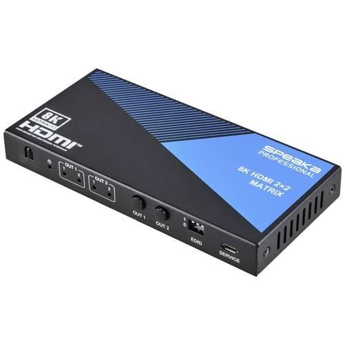 SpeaKa Professional SP-11571776 2+2 Port HDMI-Matrix-Switch Ultra HD-fähig 7680 x 4320 Pixel Schwarz