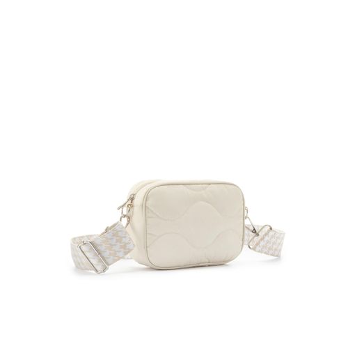 Umhängetasche VIVANCE, Damen, Gr. B/H/T: 19cm x 15cm x 8cm, beige (creme), Polyester, unifarben, Taschen, Handtasche, Minibag mit Steppung VEGAN