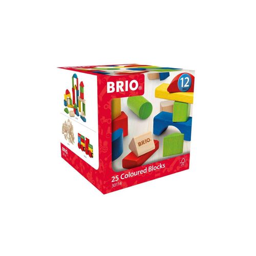 BRIO Spiel Bunte Holzbausteine, 25 Teile