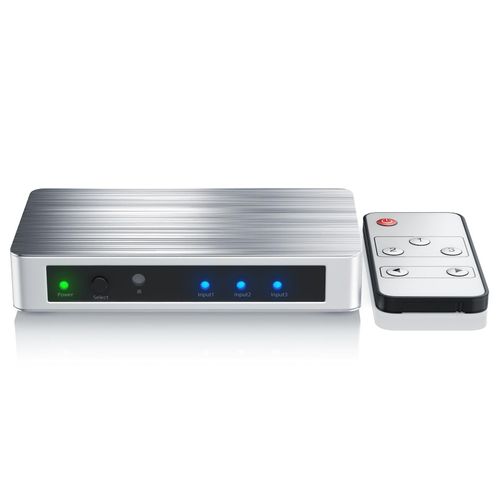 Primewire 3-Port 4k UHD HDMI Switch mit Fernbedienung & Netzteil 3x HDMI IN / 1x HDMI OUT