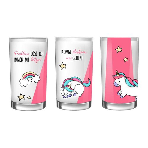 EinhornLiebe - Milchgläser / Trinkgläser (3 Stück) Trinkglas Milchglas Einhorn Unicorn