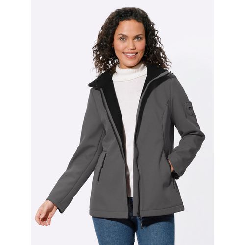 Softshelljacke CASUAL LOOKS, Damen, Gr. 48, grau (anthrazit), 98% Polyester, 2% Elasthan, unifarben, Langarm, Jacken