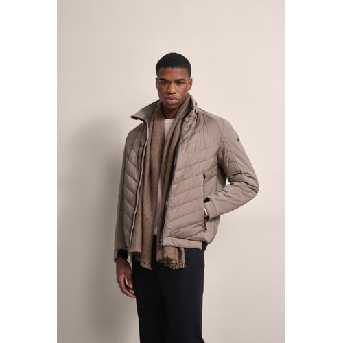 Blouson BUGATTI, Herren, Gr. 50, beige, 100% Polyester, unifarben, casual, regular fit, Langarm Bündchen, Jacken, mit Frontsteppung
