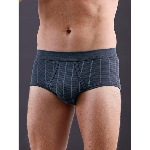 Slip WÄSCHEPUR, Herren, Gr. 5, blau (marine, gestreift), 75% Baumwolle, 25% Polyester, Unterhosen