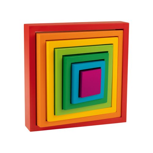 Playtive Holz Regenbogen Montessori (Stapelquadrate, 7tlg)