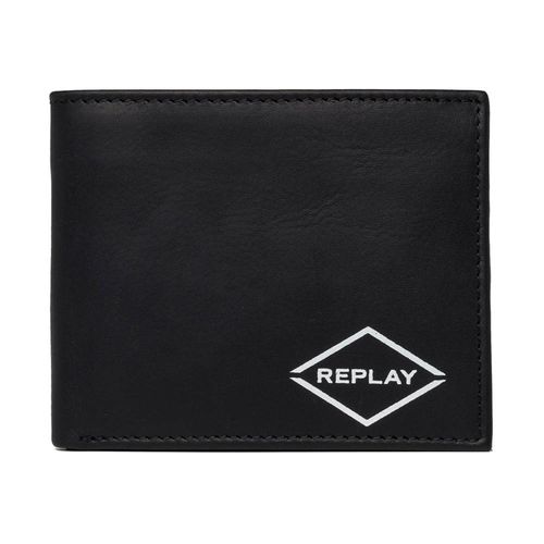 REPLAY Leder Geldbörse Flap Wallet Black schwarz