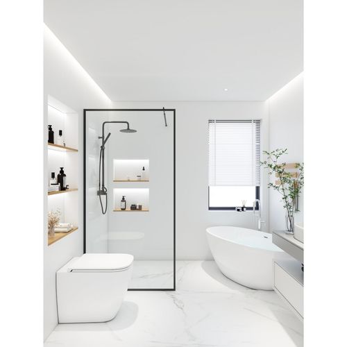 Home Deluxe Duschabtrennung BAKI Schwarzer Rahmen 90 x 200 cm
