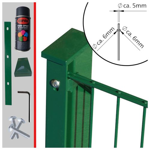 Fa-Bausysteme Doppelstabzaun Moosgrün 6-5-6 Leiste 830 mm 15 m