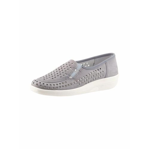 Slipper CLASSIC, Damen, Gr. 43, grau, Glattleder, Nubukleder, Leder, sportlich, Schuhe