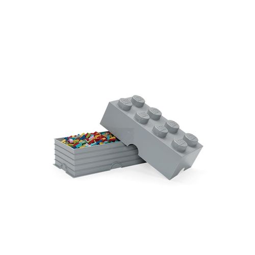 LEGO Aufbewahrungsstein, 8 Noppen, grau