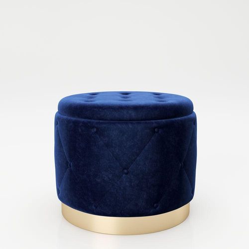 runder Pouf LIZ Blau