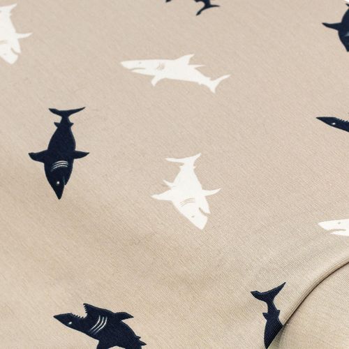 Baumwoll-Jersey „Haie“ mit Elasthan, taupe-color Image