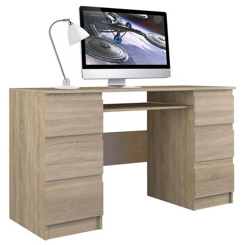 Topeshop KUBA SONOMA, Gerade, Rechteckige Form, Partikelbord, Gaming, Homeoffice, Büro, Laminat, Matt