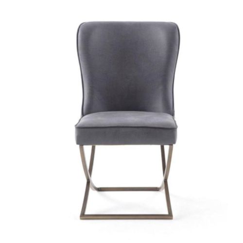 Grau Stuhl Sitzgelegenheit Esszimmer Chesterfield Stühle Sitz Textil Lehnstuhl